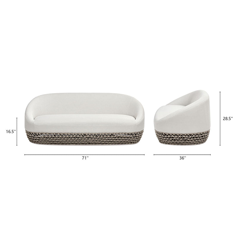 Willow - Upholstered Patio Deep Seating Sofa by HouseOfZazla