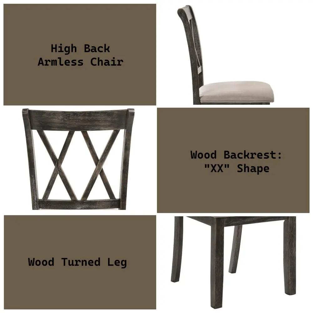 Claudia II - Side Chair (Set of 2) - Beige Fabric & Weathered Gray by Unique Piece Furniture