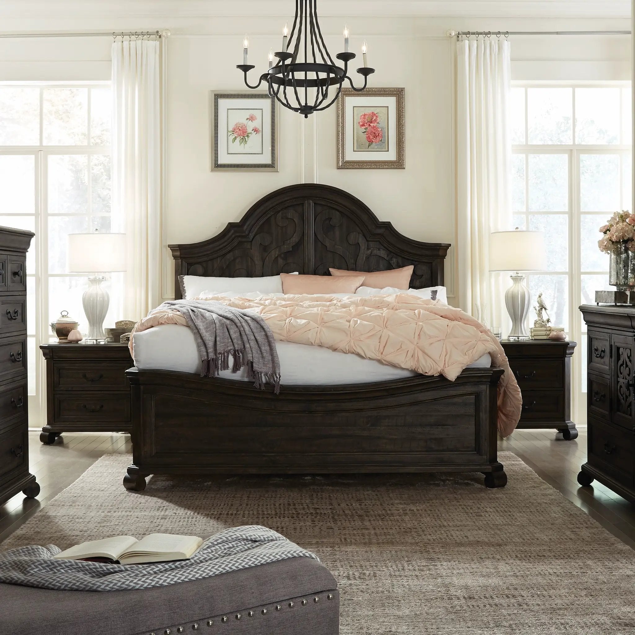 Bellamy - Complete Shaped Panel Bed by Unique Piece Furniture