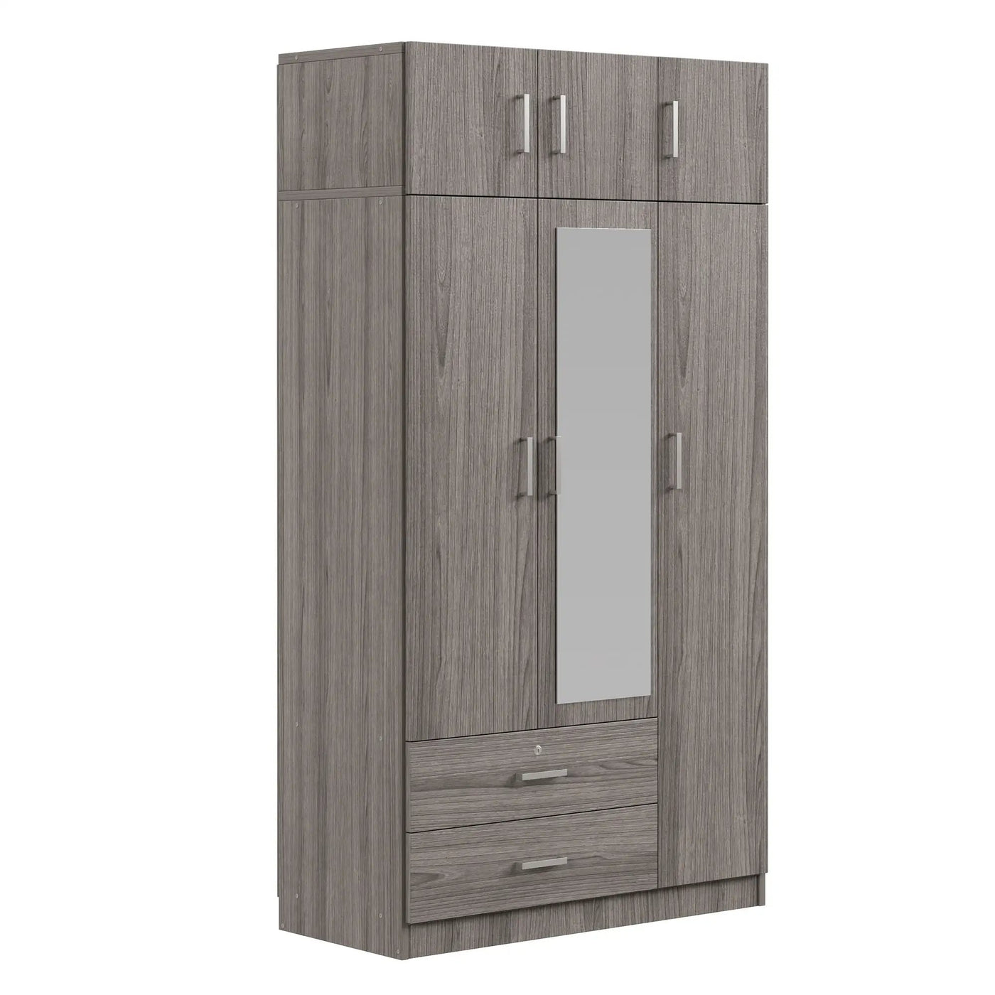 Modern 3 Door Mirror Wardrobe With 2 Drawers And Top Cabinet by Unique Piece Furniture