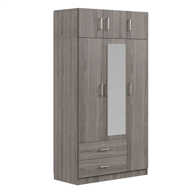Modern 3 Door Mirror Wardrobe With 2 Drawers And Top Cabinet by Unique Piece Furniture