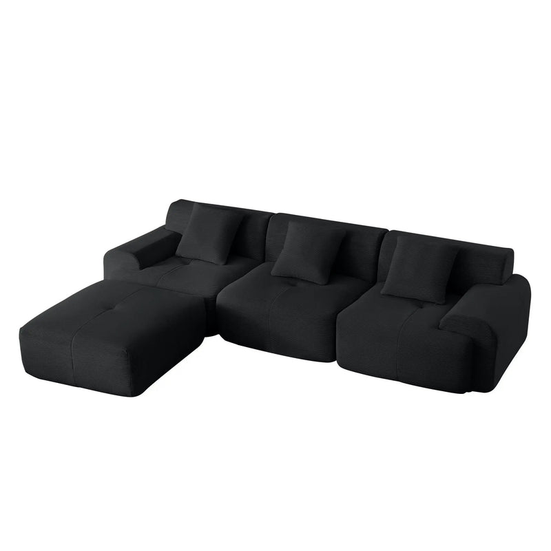 L Shaped Modular Sectional Sofa And Movable Ottoman by HouseOfZazla