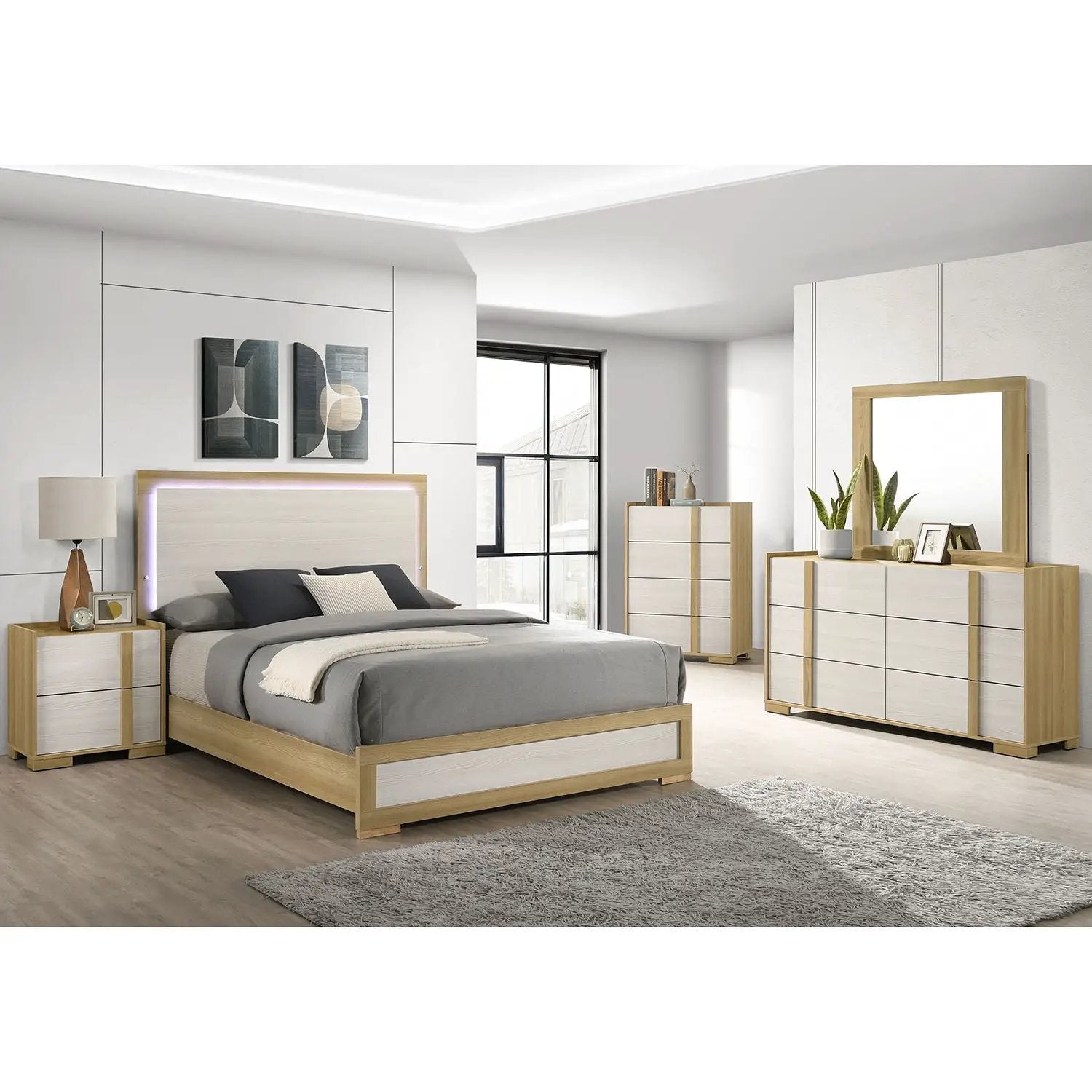Lincoln - Bedroom Set With LED Headboard by HouseOfZazla
