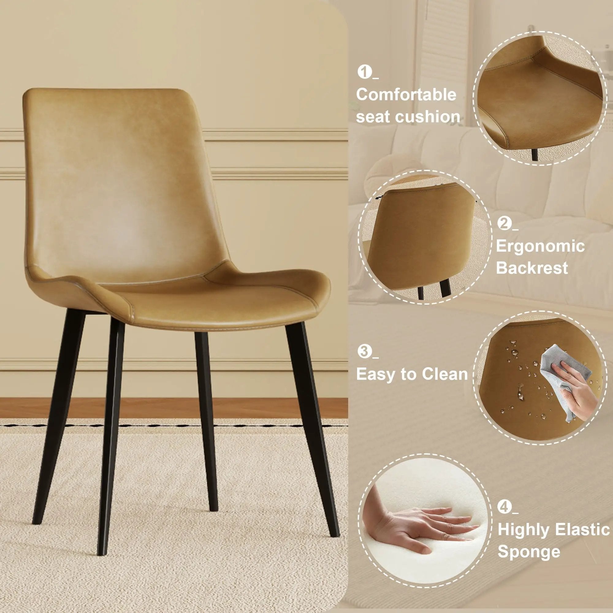 Modern Dining Chair With Carbon Steel Legs by Unique Piece Furniture