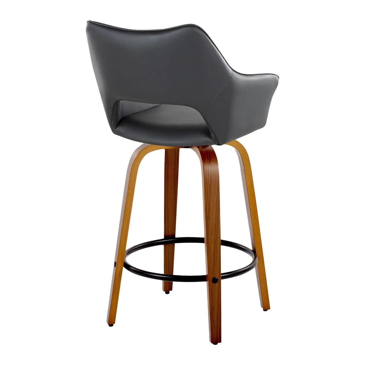 Mustang - Contemporary Fixed Height Counter Stool With Swivel With Round Footrest (Set of 2) by HouseOfZazla