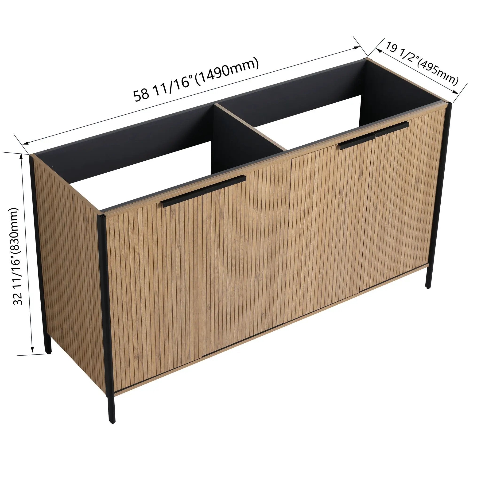 Contemporary Freestanding Bathroom Vanity With Adjustable Shelves by Unique Piece Furniture