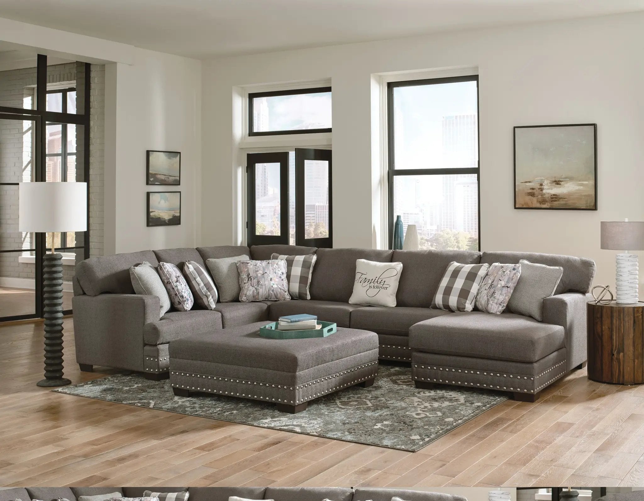 Crawford - Cocktail Ottoman - Dark Gray by Unique Piece Furniture