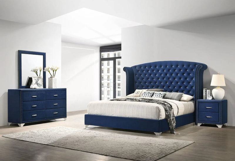 Melody 4-piece Eastern King Bedroom Set Pacific Blue by Unique Piece Furniture