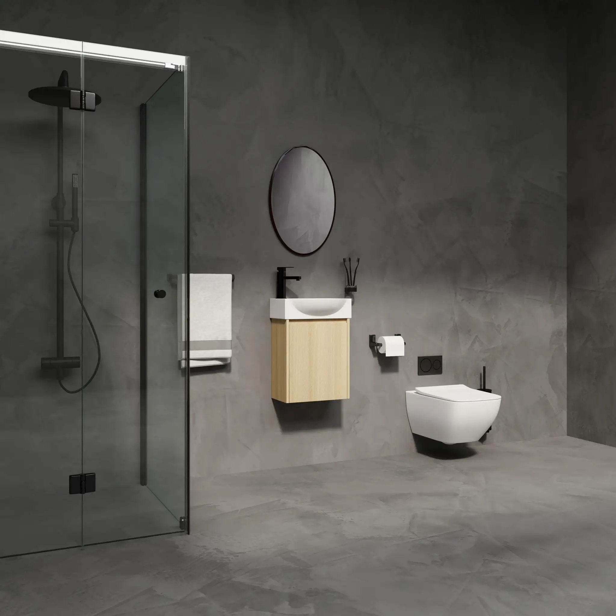 Modern Bathroom Vanity With Ceramic Basin, Wall Mounted Floating Sink Combo, Storage Cabinet by HouseOfZazla