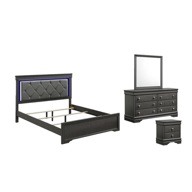 Blaze - Bedroom Set With LED Headboard by HouseOfZazla