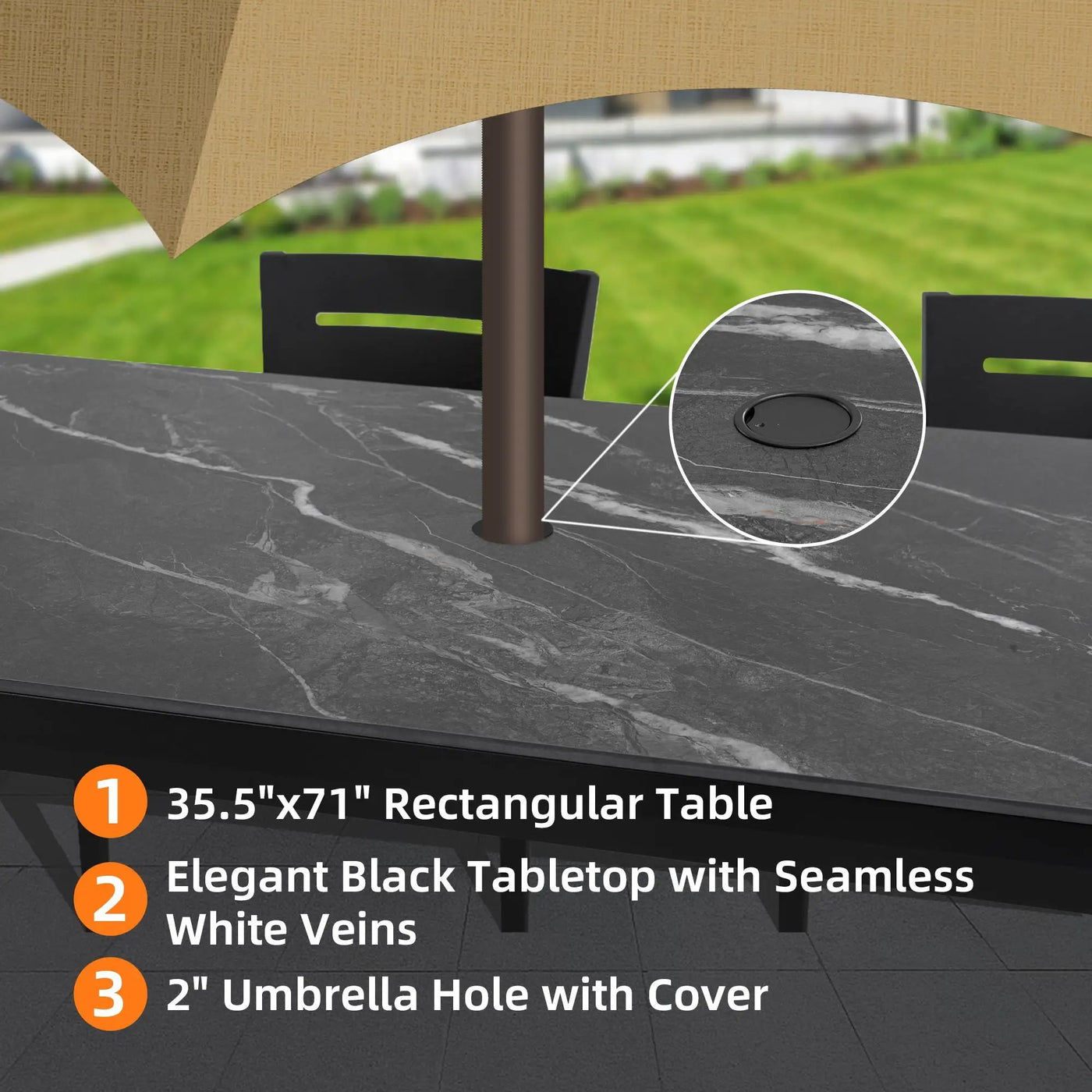 Modern Outdoor Patio Dining Set With Table And Chairs With Sunbrella Cushions by HouseOfZazla