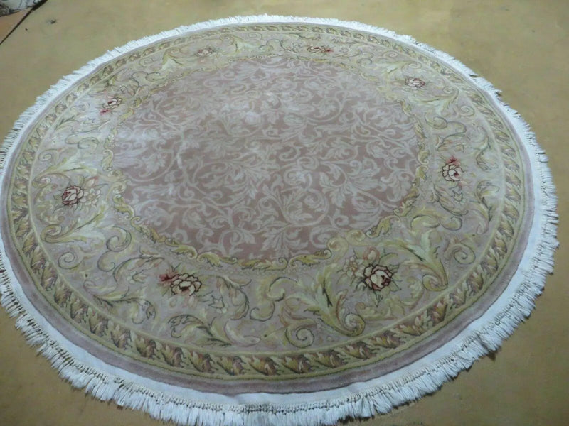 6' X 6' Round Handmade Fine Chinese Floral Oriental Silk Wool Rug Carpet Nice by Jewel Rugs