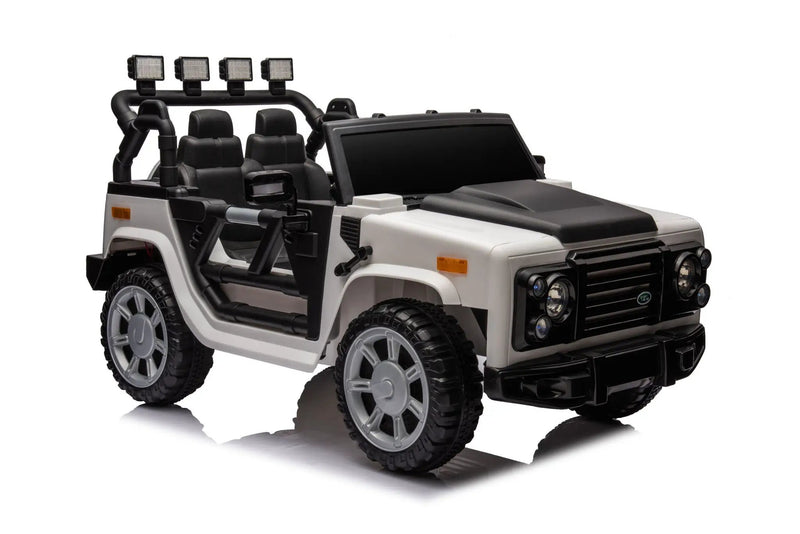 12V7A 30W*2 Four-Wheel Drive Seat One Button Start, Forward And Backward, High And Low Speed, Music, Front Light, Power Display, Two Doors Can Open, 2.4G R / C, Seat Belt Four Wheel Absorber by HouseOfZazla