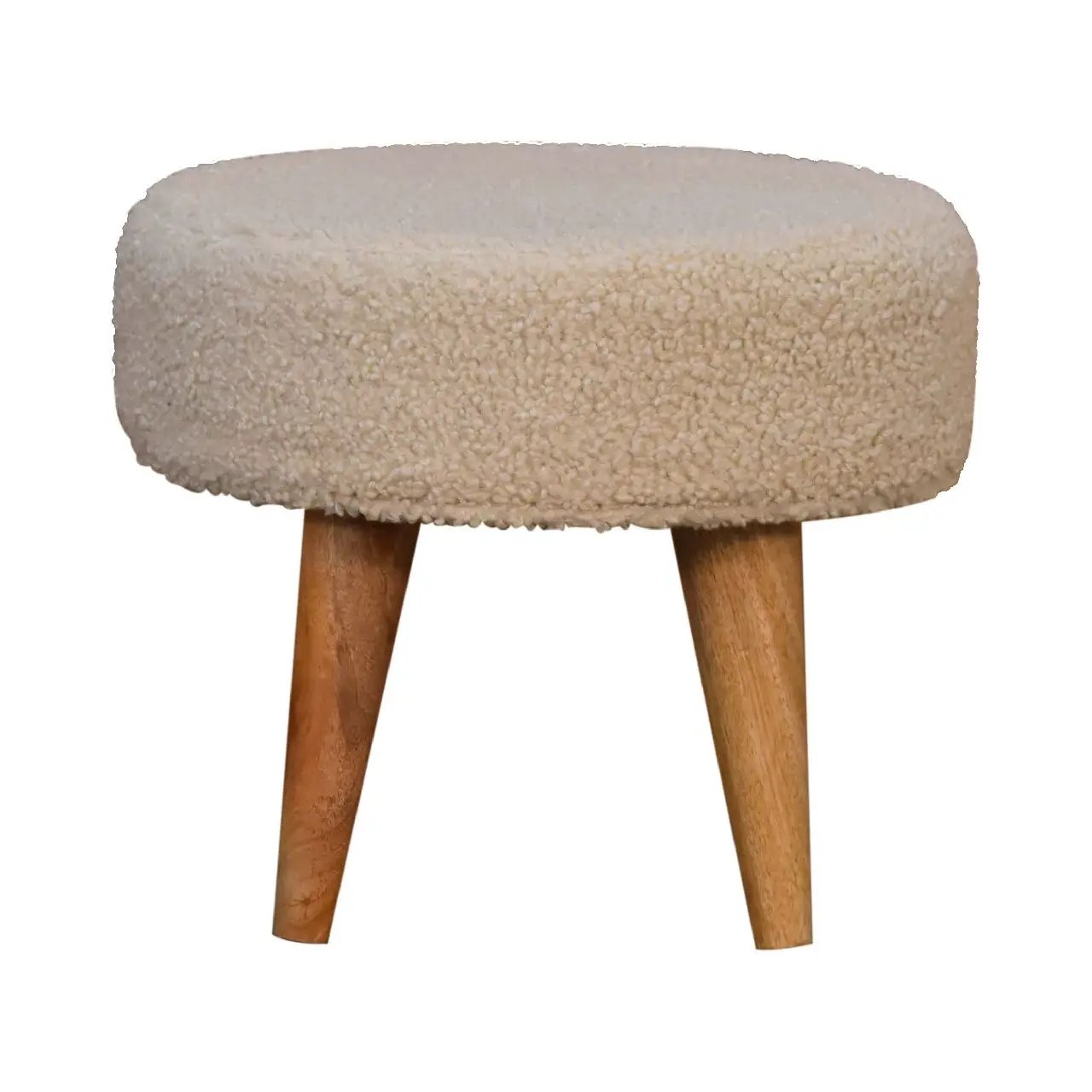 Petite Footstool - Cream / Brown by HouseOfZazla