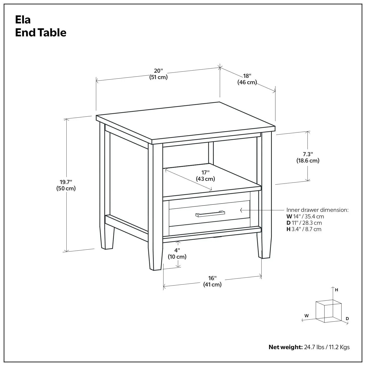 Ela - End Table - Brown by HouseOfZazla