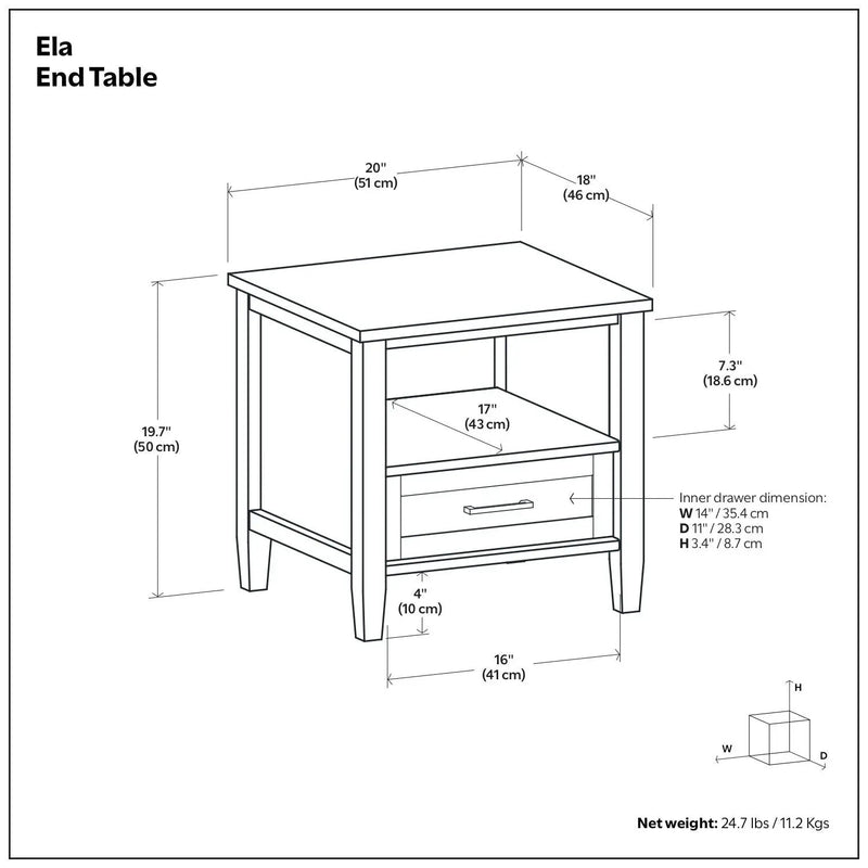 Ela - End Table - Brown by HouseOfZazla