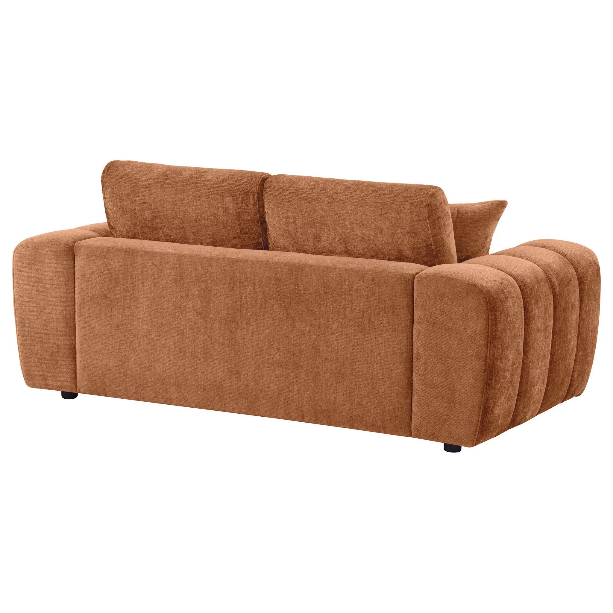 Burnett Chenille Upholstered Wide Arm Loveseat Burnt Orange by Unique Piece Furniture
