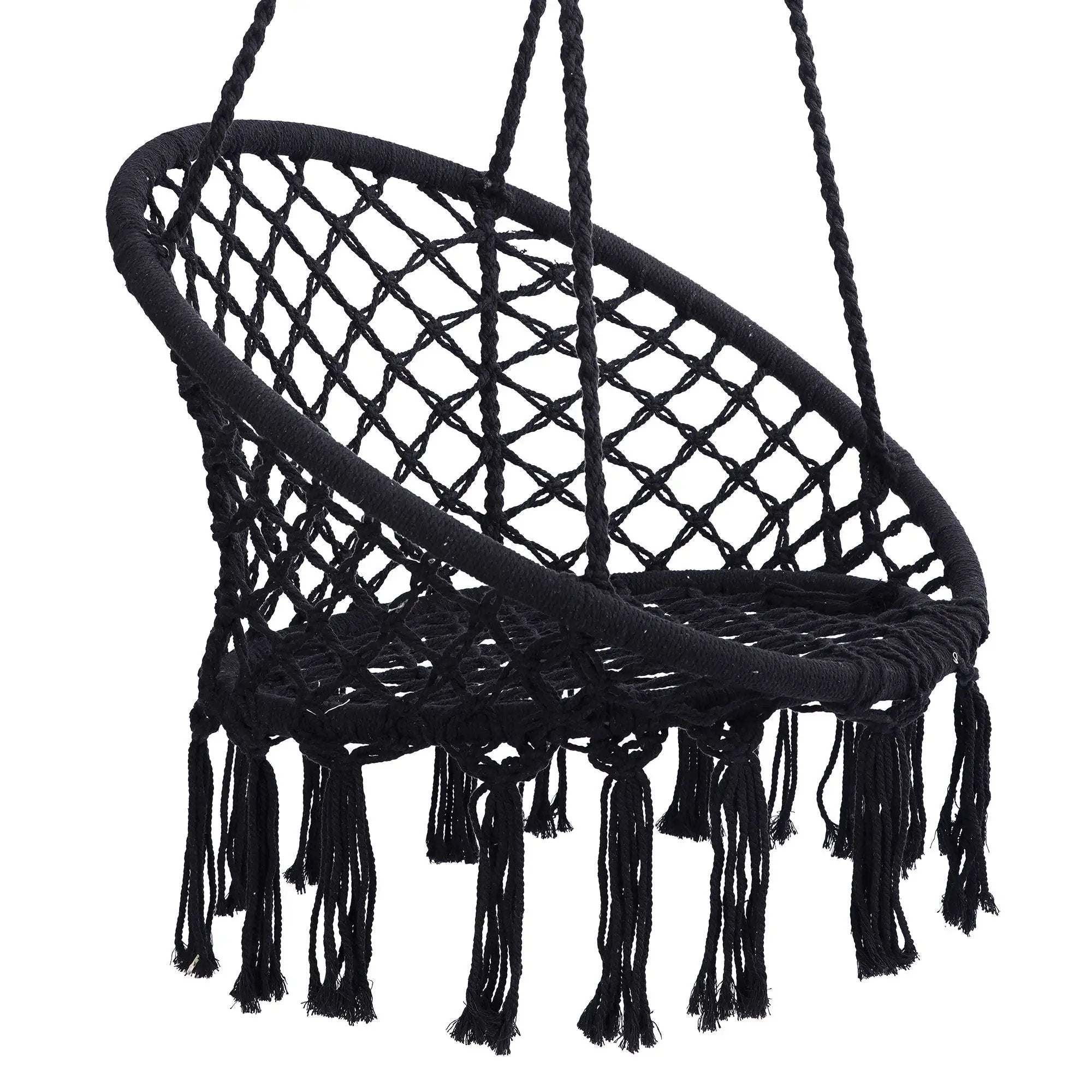 Macrame Hanging Hammock Chair, Rope Swing For Indoor And Outdoor Use by Unique Piece Furniture