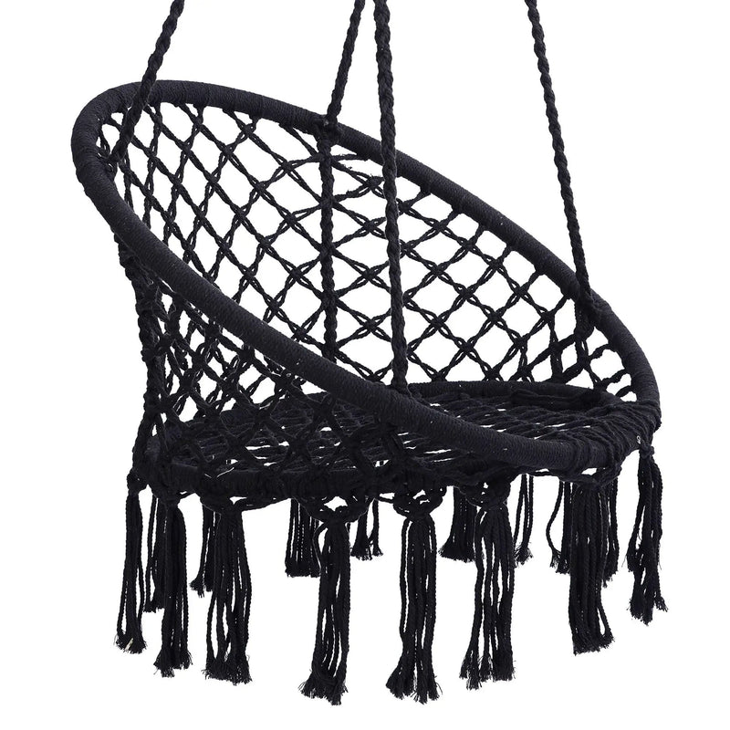 Macrame Hanging Hammock Chair, Rope Swing For Indoor And Outdoor Use by HouseOfZazla