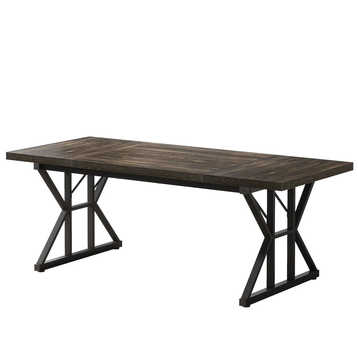 Rectangular Dining Table With X Trestle Metal Legs by HouseOfZazla