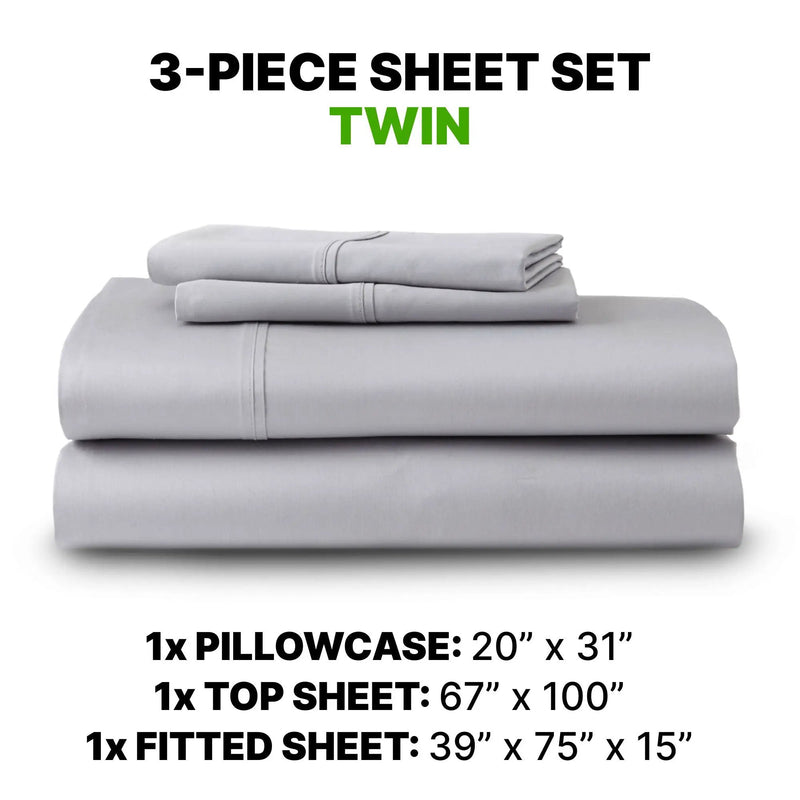 Sheet Set Luxurious Supima Cotton & TENCEL Blend with GhostGrip Bands by HouseOfZazla