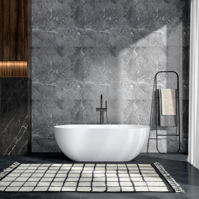 63 Inch Artificial Stone Solid Surface Freestanding Bathtub by HouseOfZazla