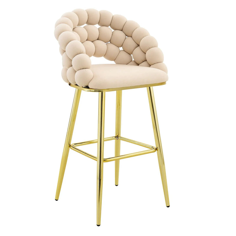 Bubble, Ball Chain Tufted Bar Chairs For Kitchen Island & Home Bar (Set of 2) by HouseOfZazla
