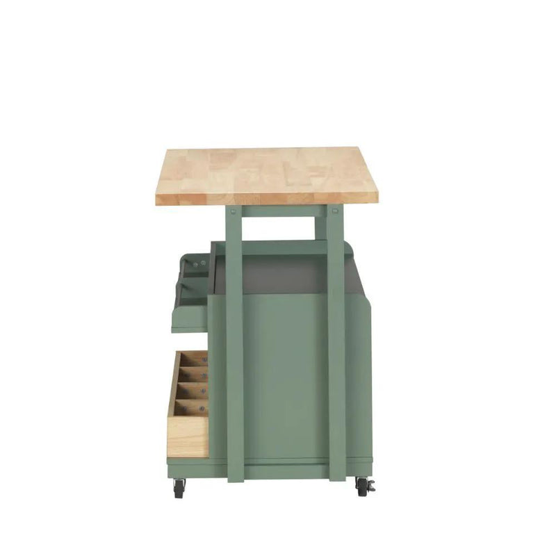 Harper - Kitchen Cart - Natural & Green by Unique Piece Furniture