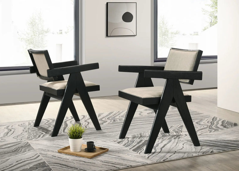 Jasper - 7 Piece Round Dining Room (Set of 7) - Ebony Black by Unique Piece Furniture