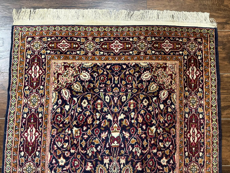 Indo Kashmiri Rug 3x5, Navy Blue, Very Fine 400 KPSI, Pair A by Jewel Rugs