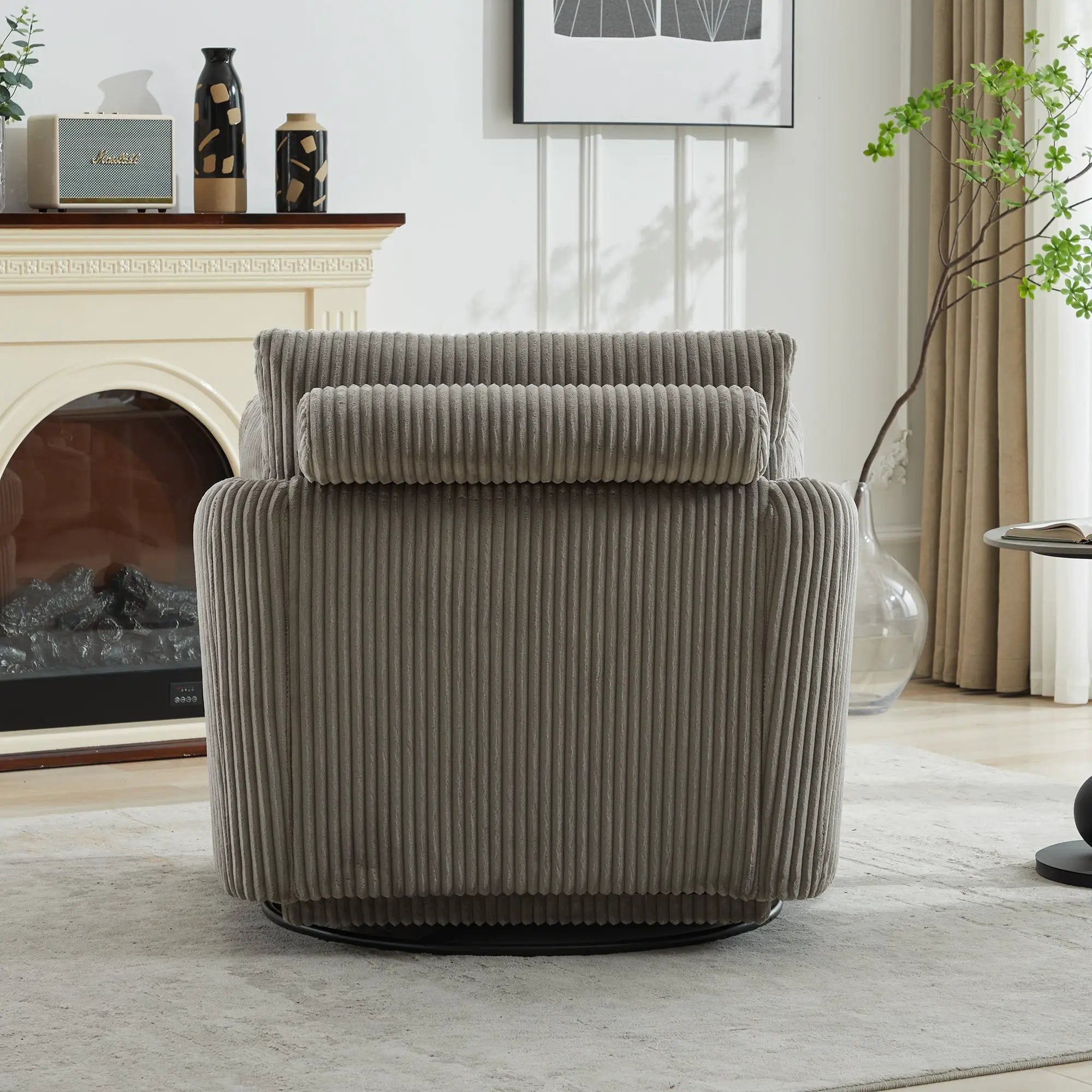 40.55"W Swivel Accent Chair with 2 Throw Pillows by HouseOfZazla