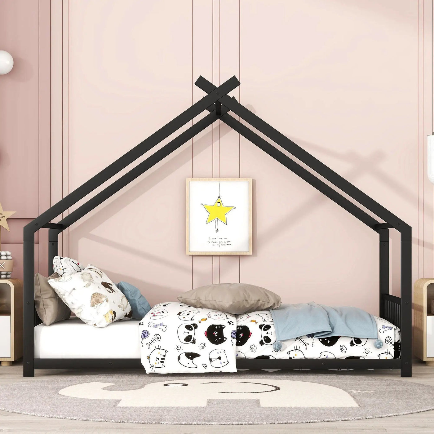 Metal House Bed by Unique Piece Furniture