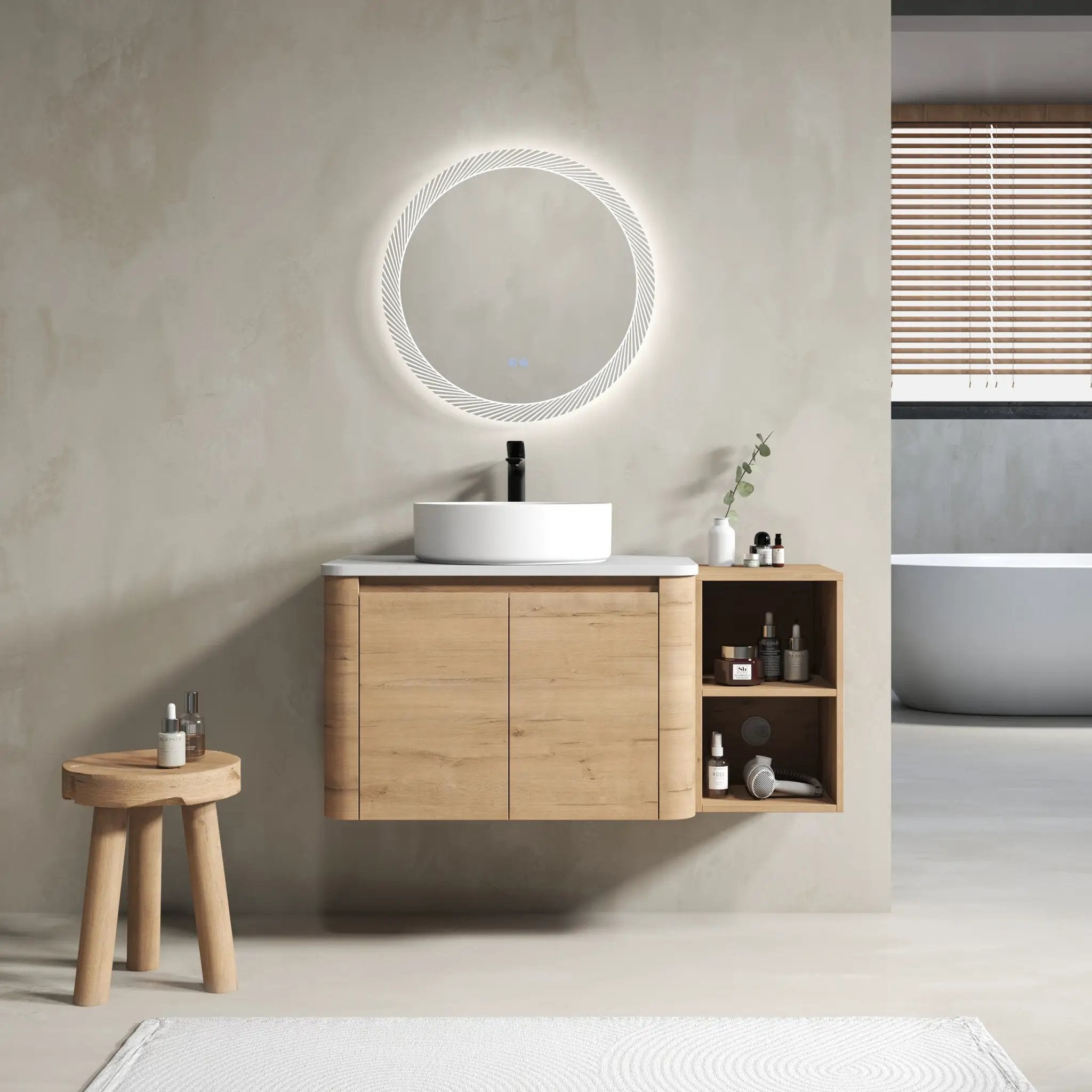 42" Wall-Mounted Bathroom Vanity With Ceramic Art Sink by HouseOfZazla
