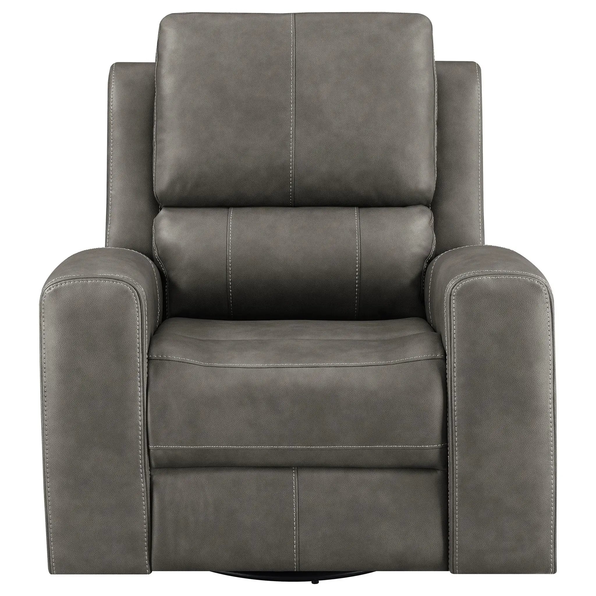 Brickston Triple Power Swivel Glider Recliner Charcoal by Unique Piece Furniture