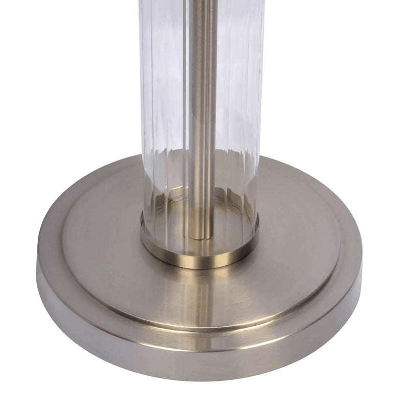 Echo - Table Lamp With On / Off Switch Clear Body Base - Clear / Silver / White by Unique Piece Furniture