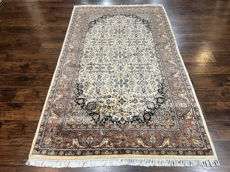 Pak Persian Rug 5x8, Handmade Wool Oriental Carpet, Vintage Rug, Floral Allover, Very Fine 320 KPSI by Jewel Rugs