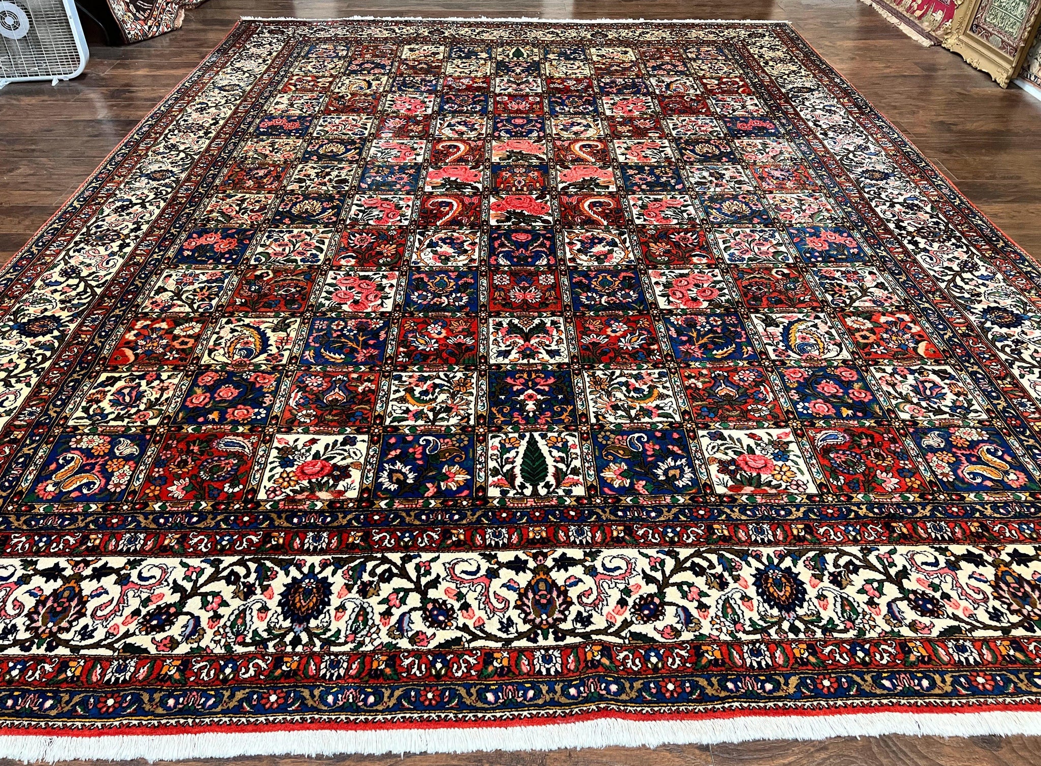 Persian Bakhtiari Rug 10x14, Multicolor Khesti Panel Design by Jewel Rugs