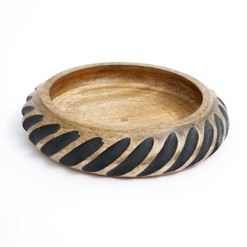 Handmade Wooden Bowl with Black Filler – Unique Artisan Craft by HouseOfZazla