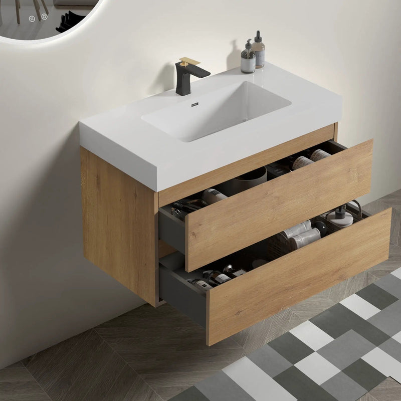 Alice - Bathroom Vanity With Sink, Large Storage Wall Mounted Floating Bathroom Vanity For Modern Bathroom by Unique Piece Furniture
