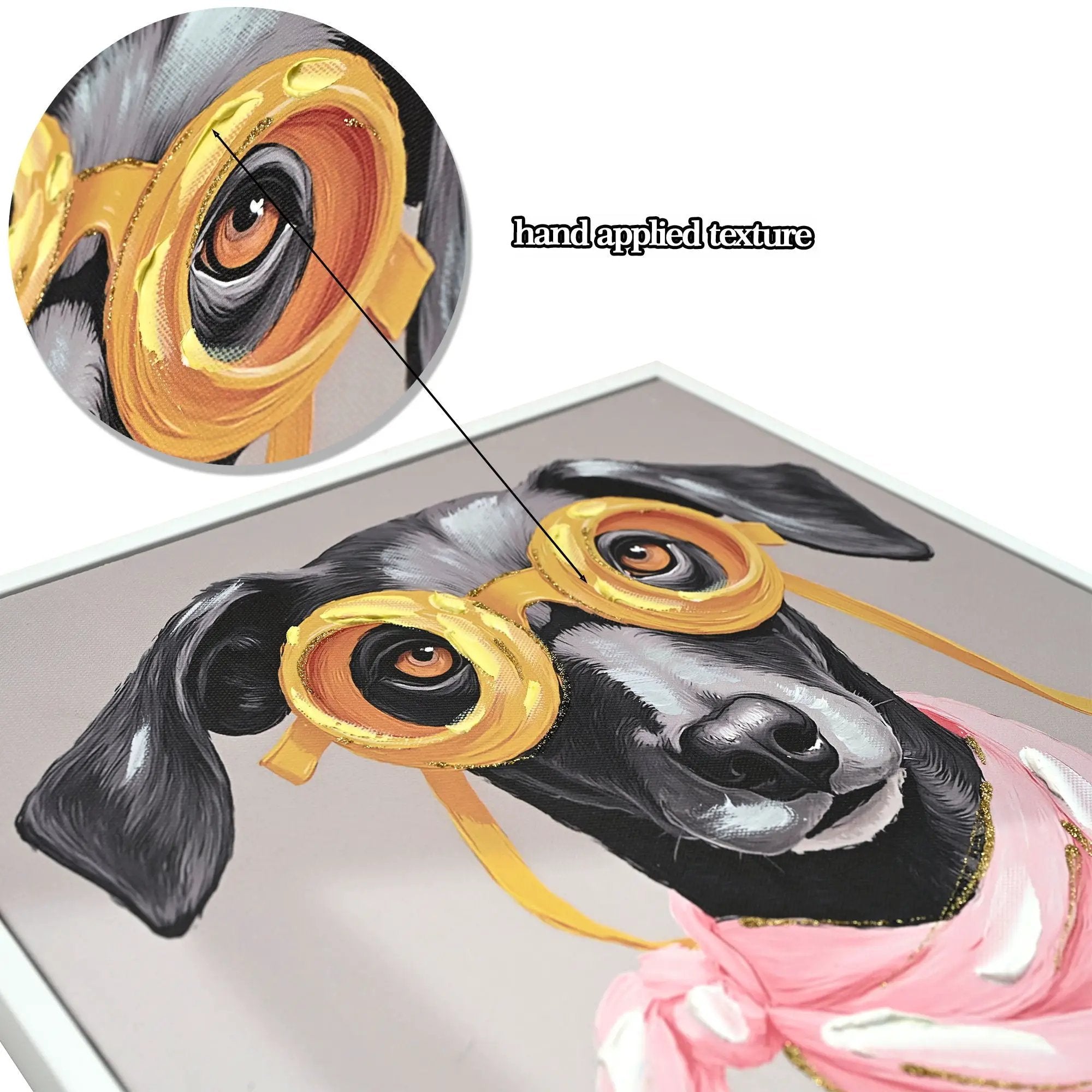 Vacation Day Puppy Wall Decor, Graphic Art Print On Wrapped Canvas - Pink / Black by Unique Piece Furniture