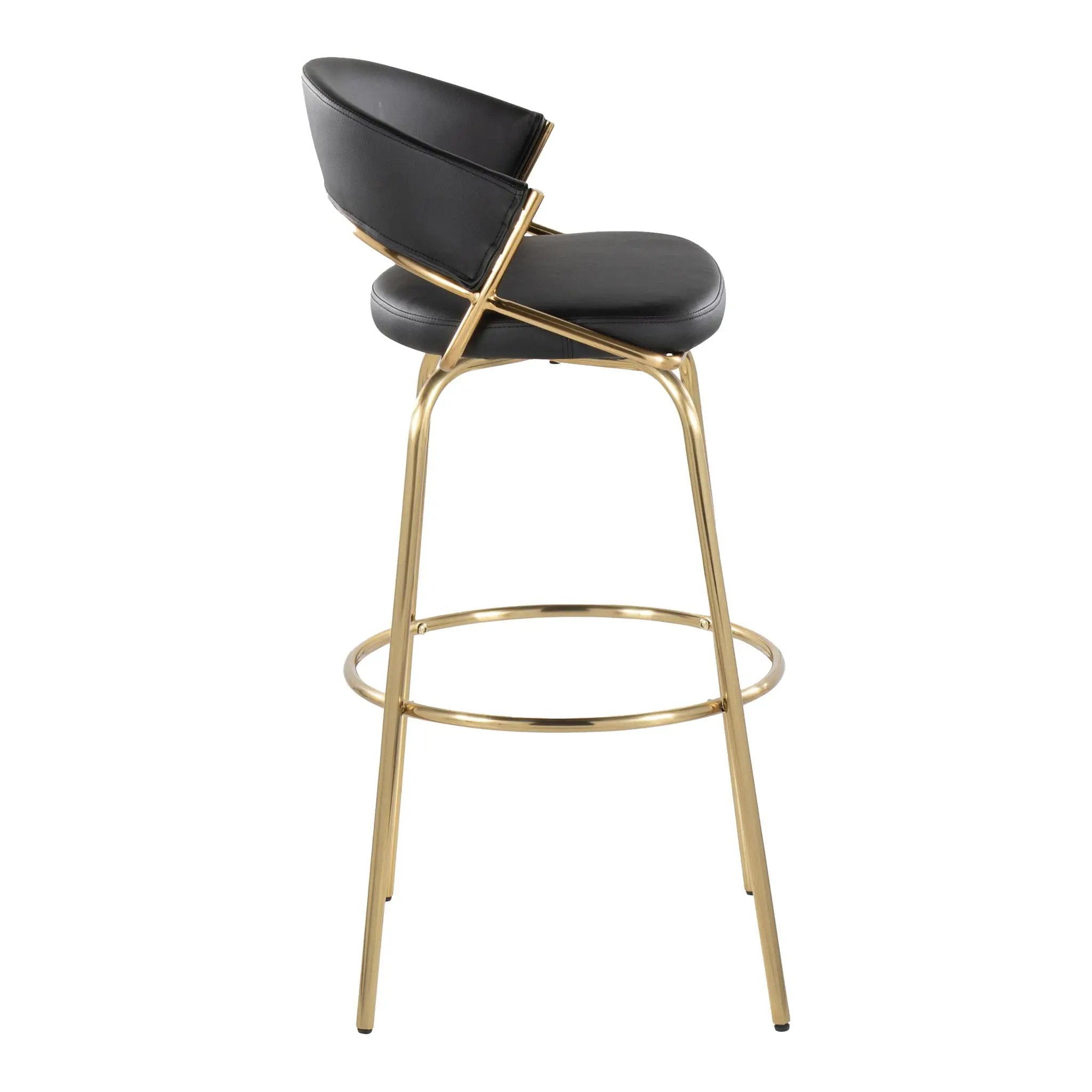 Jie - Fixed Height Contemporary Barstool With Swivel With Round Footrest (Set of 2) by Unique Piece Furniture