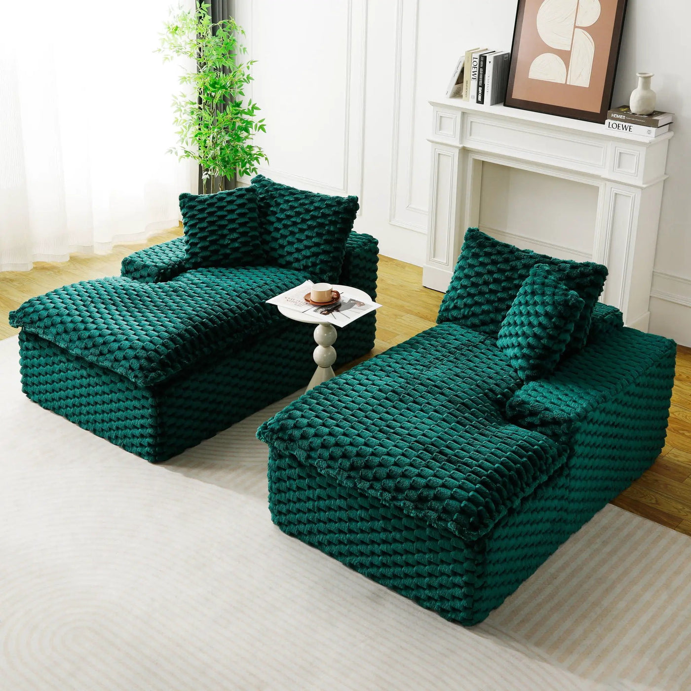 Double Chaise Lounge With Full Compressed Sponge by HouseOfZazla