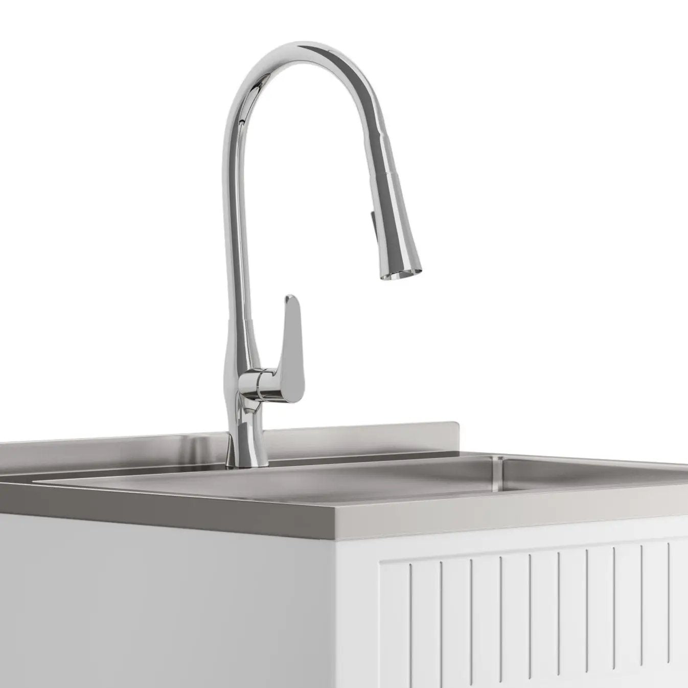 Beckham - Laundry Cabinet & Faucet And Stainless Steel Sink by Unique Piece Furniture