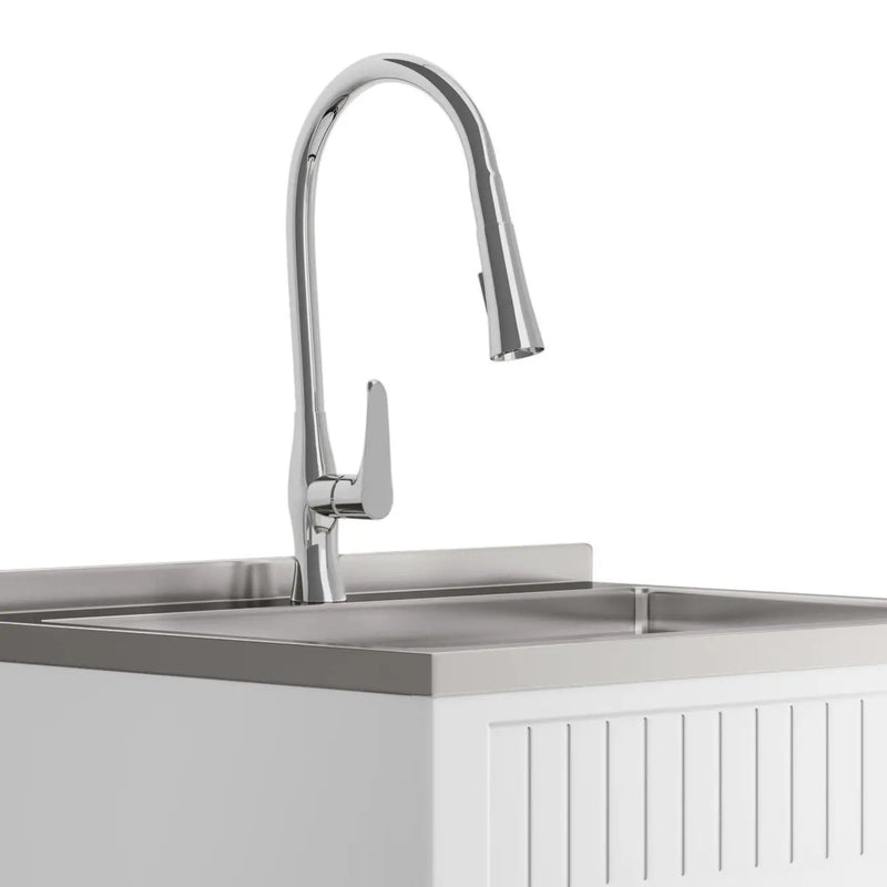 Beckham - Laundry Cabinet & Faucet And Stainless Steel Sink by HouseOfZazla