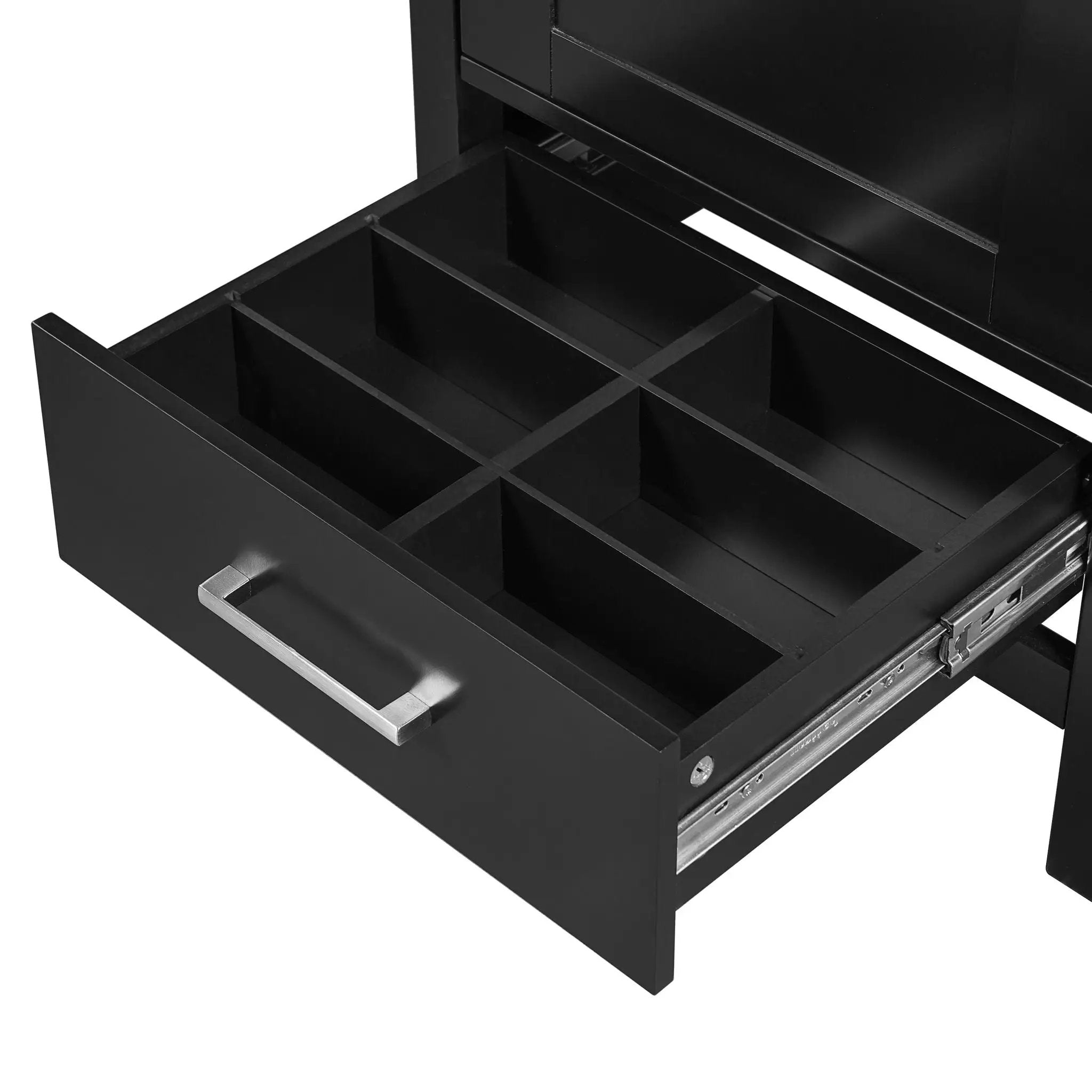 Bathroom Vanity With Ceramic Sink, Soft Close Drawers, Door Organizer, Divider Drawer, Adjustable Foot Pads by HouseOfZazla