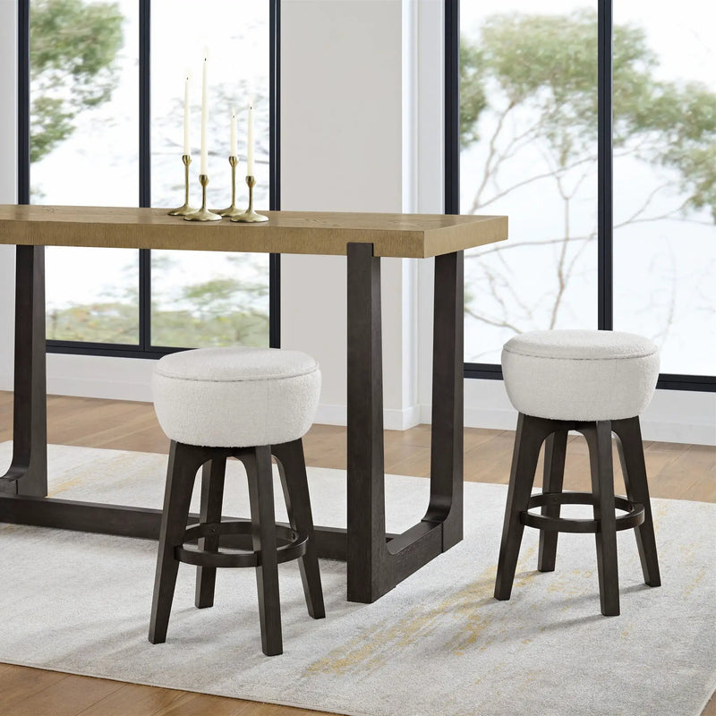 Backless Bar Stools With Soft Cushion (Set of 2) - Brown by HouseOfZazla