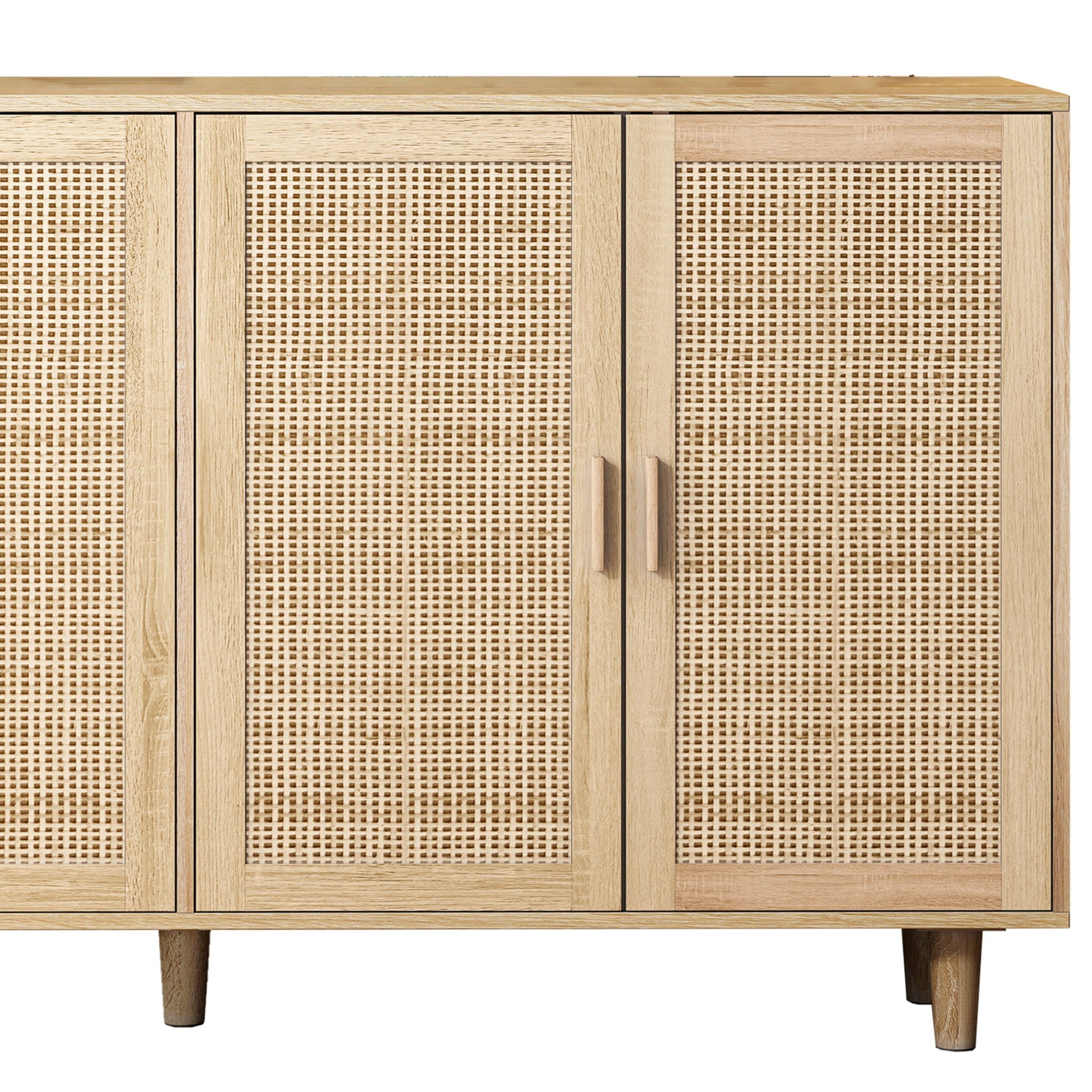 Elegant And Functional 4 Door Rattan Decorative Storage Cabinet by HouseOfZazla