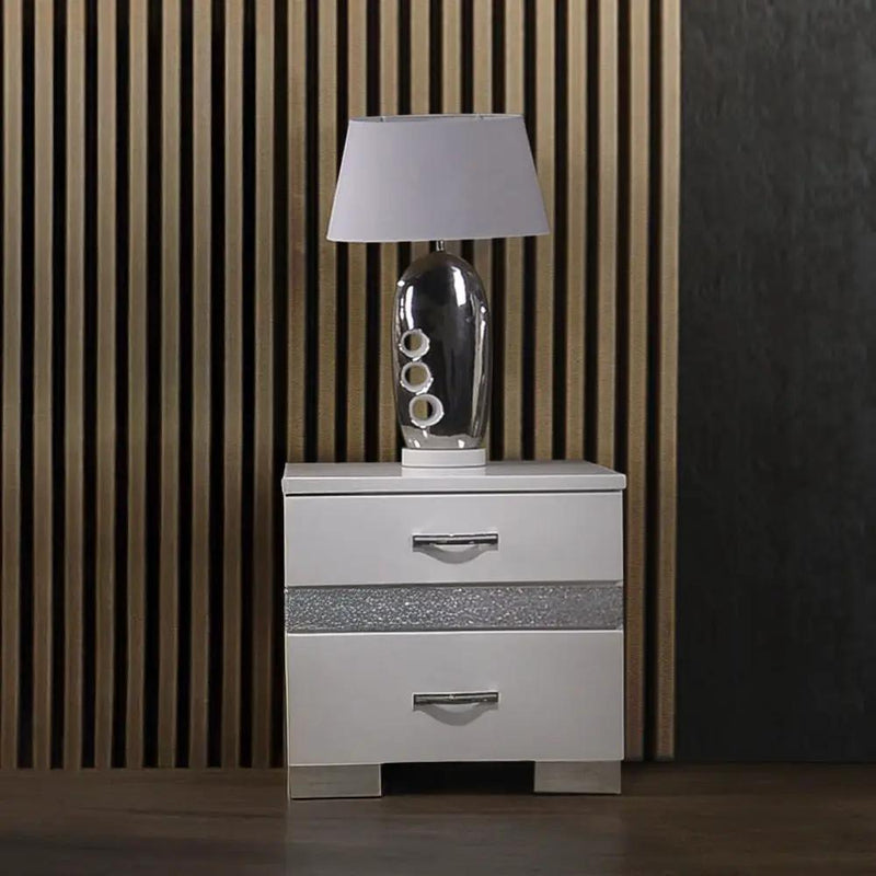 Naima II - Nightstand - White High Gloss by Unique Piece Furniture