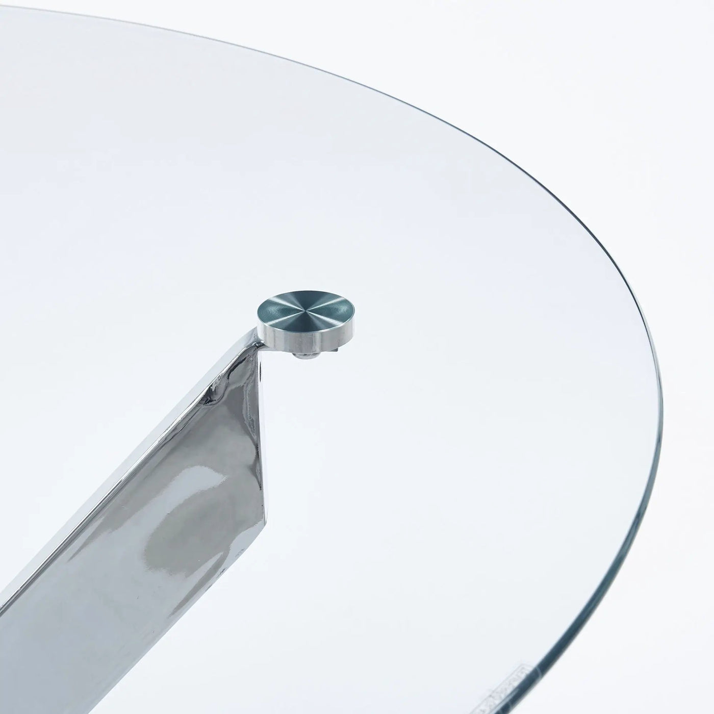 Dining Table With Cross Metal Leg And Tempered Glass, Modern Space Saving Kitchen Table For Living Room by HouseOfZazla