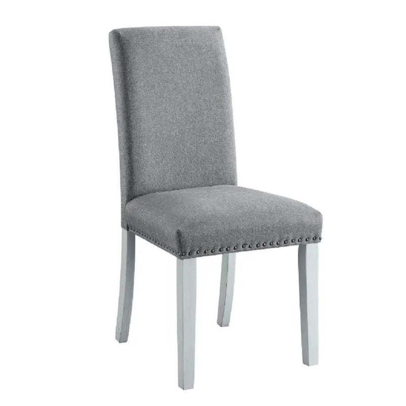 Lanton - Side Chair (Set of 2) - Gray Linen & Antique White by Unique Piece Furniture